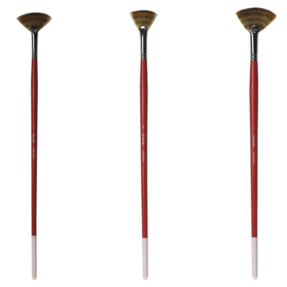 

3PC/Set 246FAN Watercolor Acrylic Artist Art Pen Supplie Synthetic Hair Wooden Handle Paint Brushes
