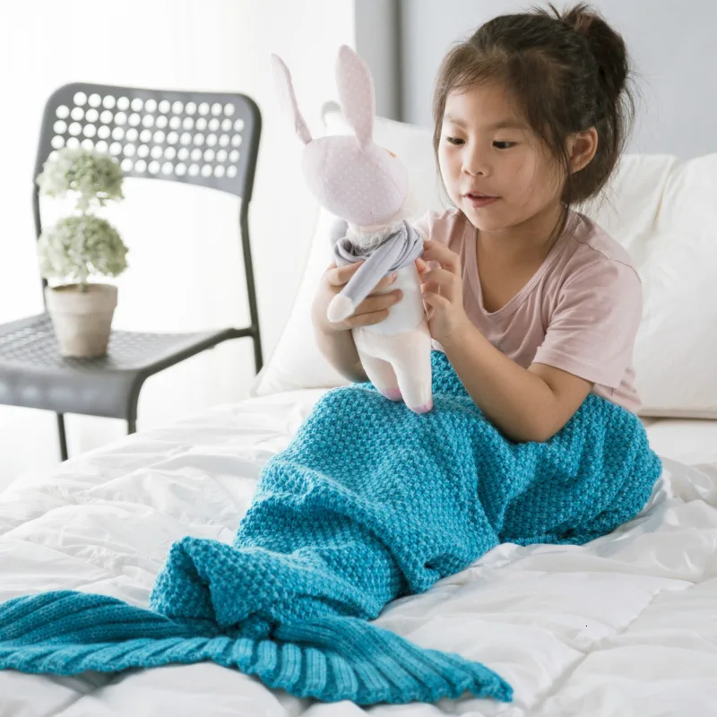 Зимнее детское одеяло русалки для маленьких девочек и мальчиков хвост одеяла