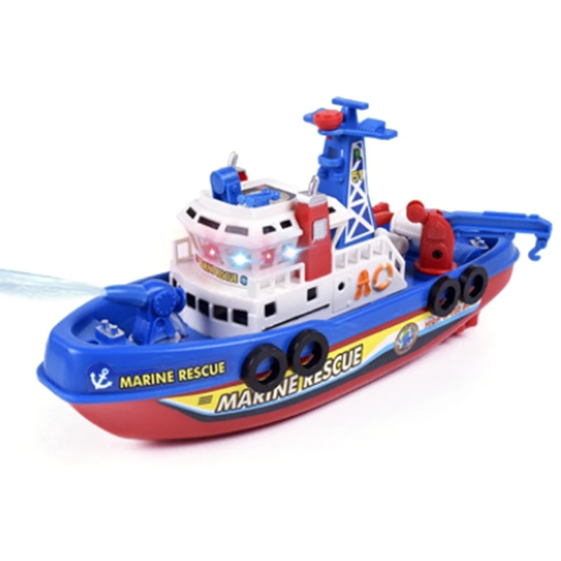 

Fast Speed Music Light Electric Marine Rescue Fire Fighting Boat Toy for Kids