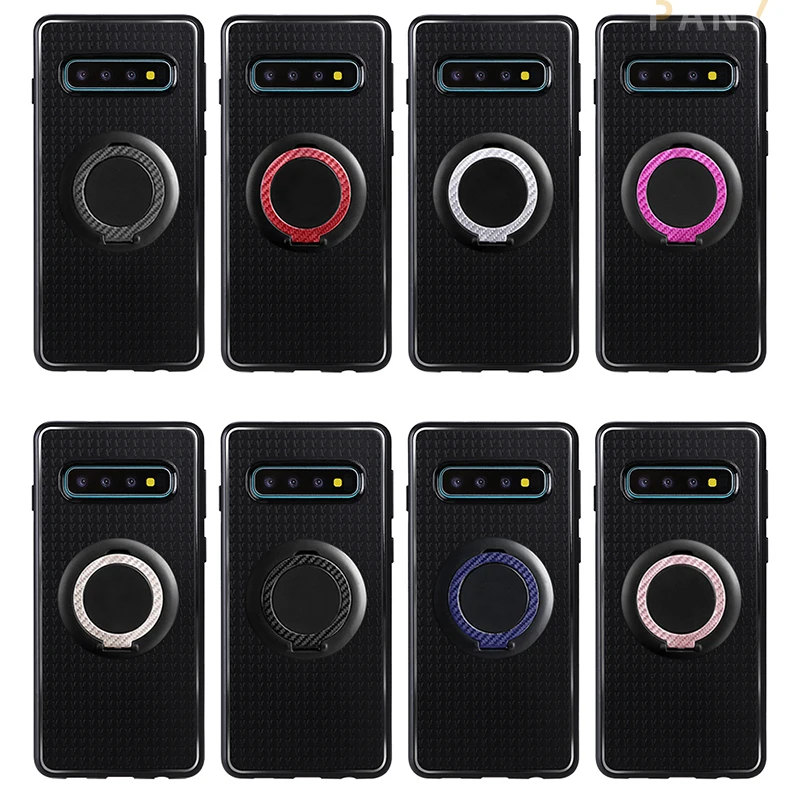

Matte Phone Case For Samsung Galaxy S10 S9 Plus Note 10 Plus 9 Magnetic Ring Bracket Car Stand Back Cover TPU Soft Silicon Funda