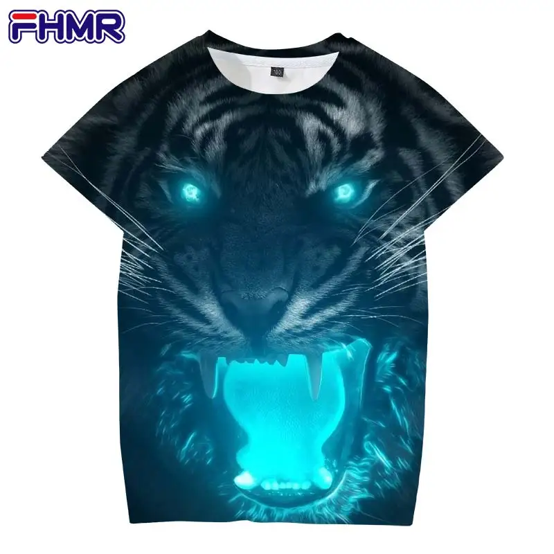 

2021 Summer Tiger T-shirt 4t-4xl Oversize Polyester 3d Printed Teen T-shirt Harajuku Casual Short Sleeve Tee Shirts Unisex Tops