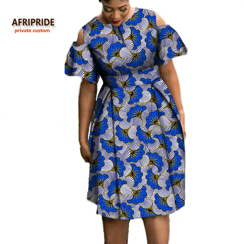 Осенние женские платья AFRIPRIDE, индивидуальное повседневное Хлопковое платье с короткими рукавами и круглым вырезом, длиной до колена, большие размеры, A722545 - Цвет: 497J