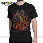Мужская хлопковая футболка с принтом скорпиона, с надписью Get Over Here Mortal Kombat 11