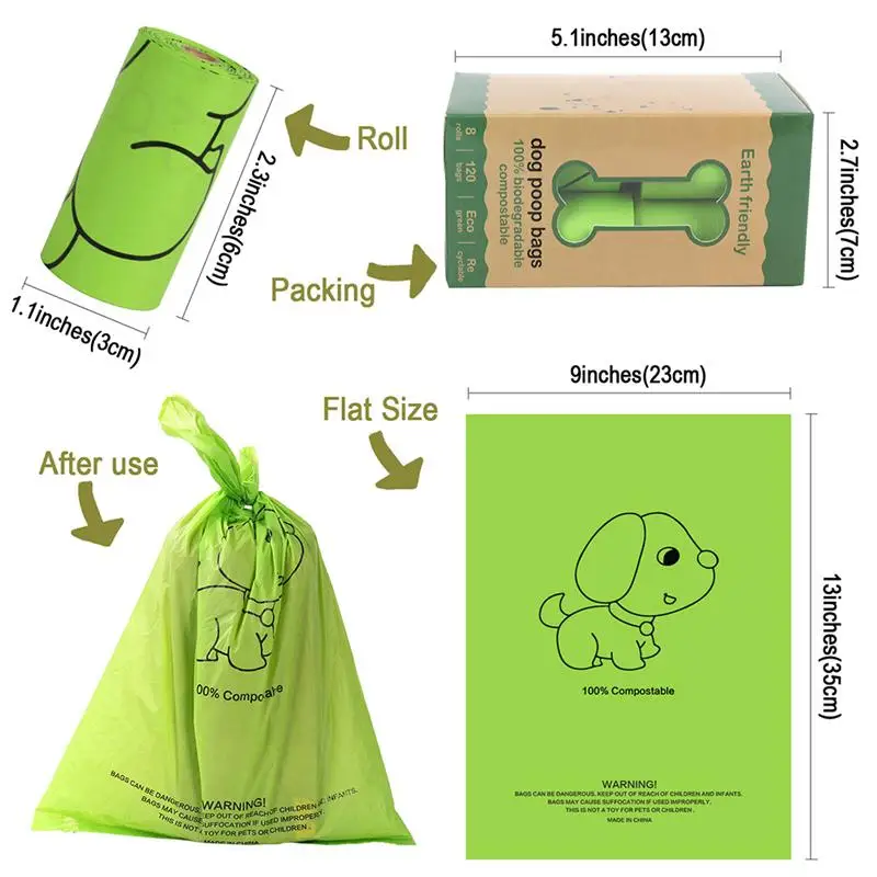 Биоразлагаемые мешки для уборки собак кукурузный крахмал экологически чистые