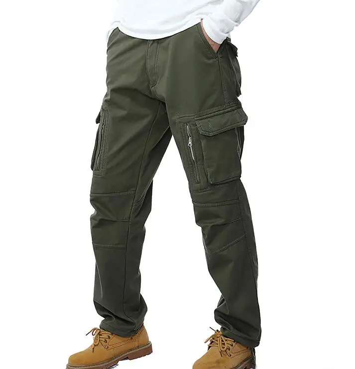 Army Green Aufdiazy мужские тактические брюки Зимняя Толстая теплая верхняя одежда на молнии однотонные водонепроницаемые ветрозащитные военные мужские спортивные штаны JM126 - Цвет: Army Green
