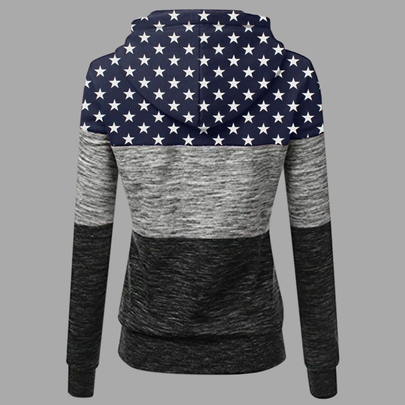 

Womail Woman hoodie Sweatshirts ladies women's hoodies Women Stars Contrast Long Sleeve Hoodies Hooded Pocket Pullover Tops F10