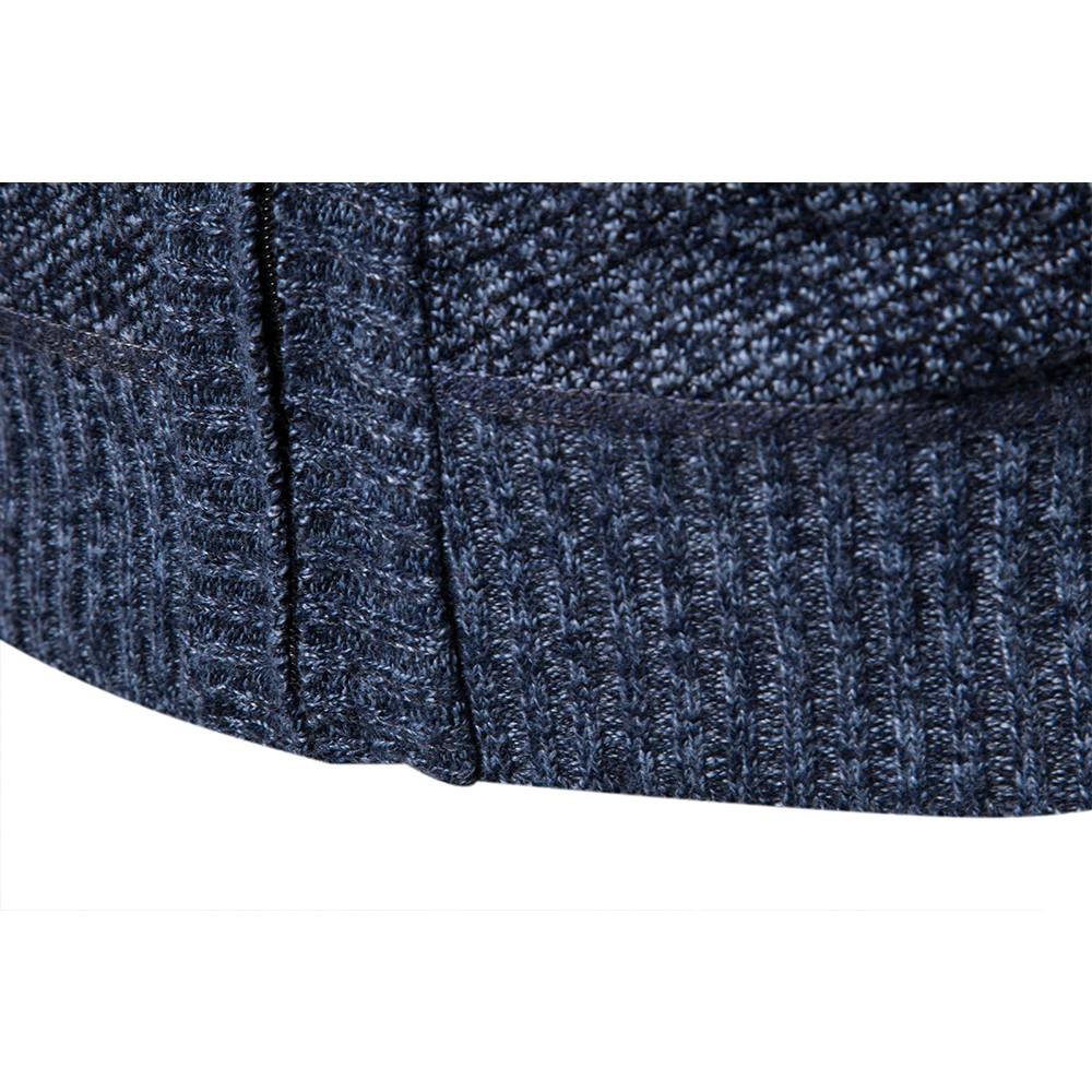 

Autumn Zipper Men's Cardigan Sweater Long-sleeve Knitted Casual Turtleneck Sweaters Men Slim Fit Striped Jumpers Plus Size 3XL