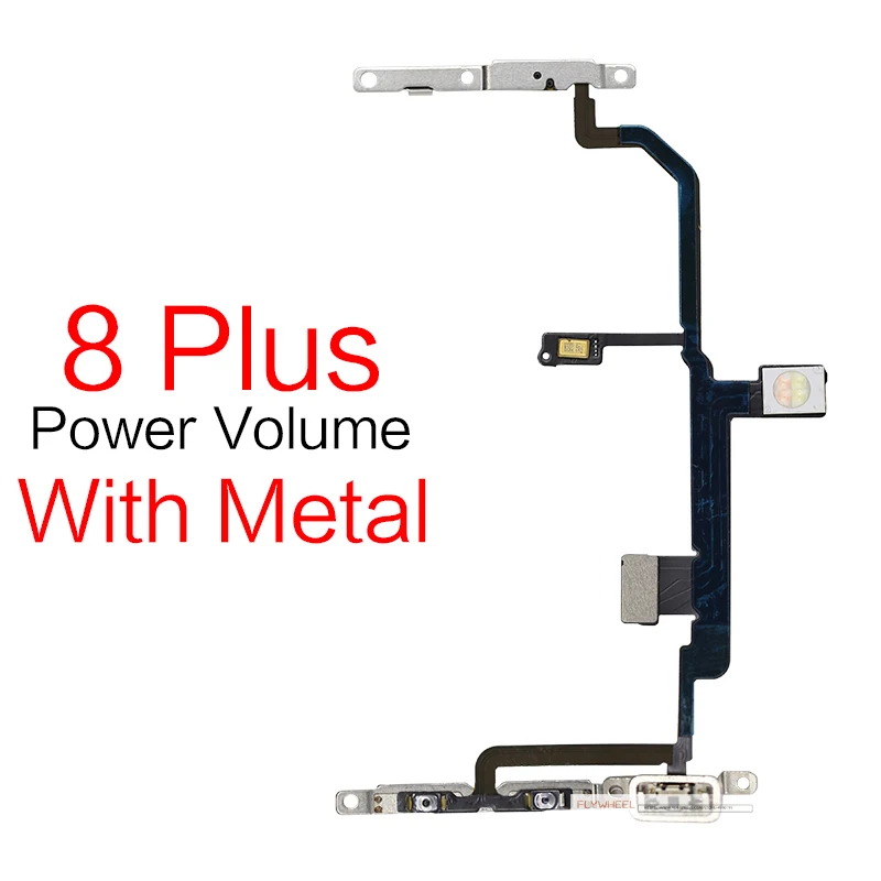 1 шт. power On Off Flex для iPhone 5 5S 5C 6 6S 7 8 Plus X громкость вверх-вниз ключ для боковой кнопки ленты гибкий кабель с металлом