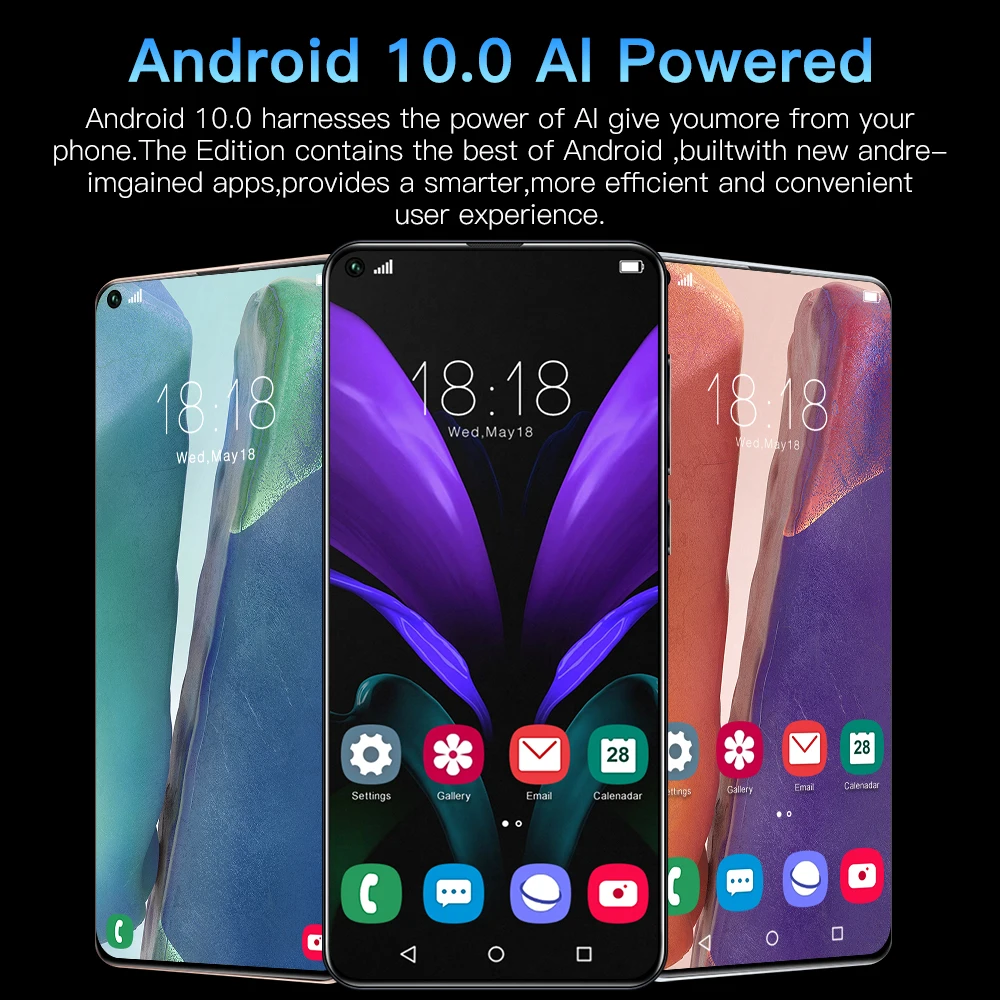Note25U смартфон с 5 5-дюймовым дисплеем процессором MTK6889 ОЗУ 12 Гб ПЗУ 7 2 ГБ 24 + 48 Мп Android