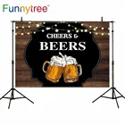 Funnytree фоны для фотосъемки Октоберфест украшение пиво светлая деревянная доска рамка фотостудия фотография фоны Фотофон