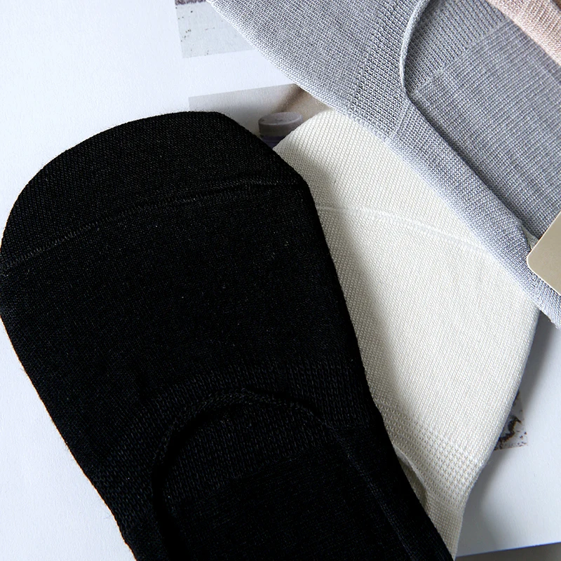 5 пар женские носки из натурального шелка невидимые Нескользящие повседневные