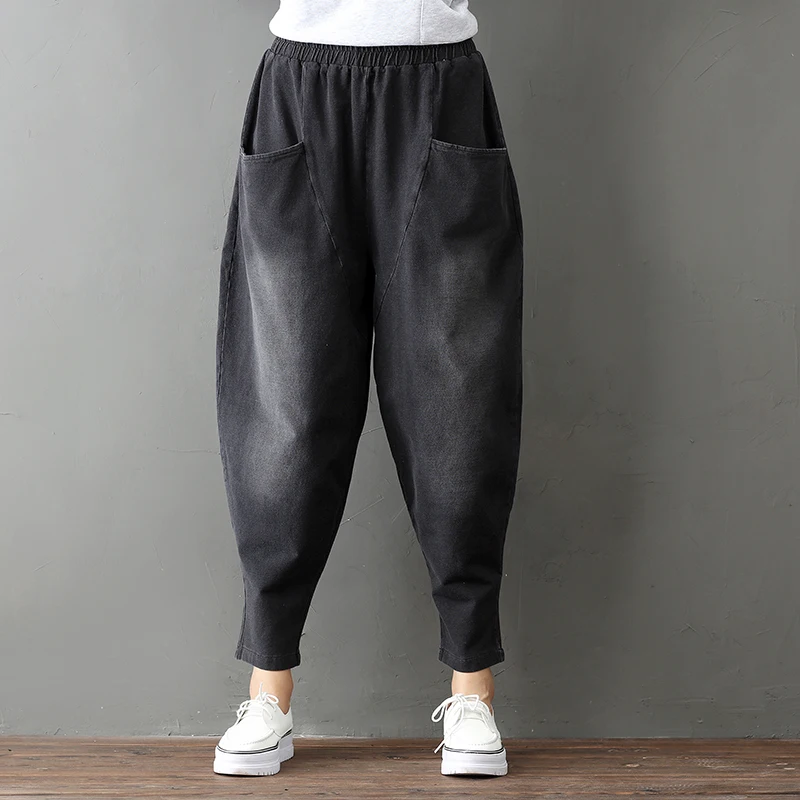 Брюки женские свободного покроя в стиле Харадзюку винтажные повседневные