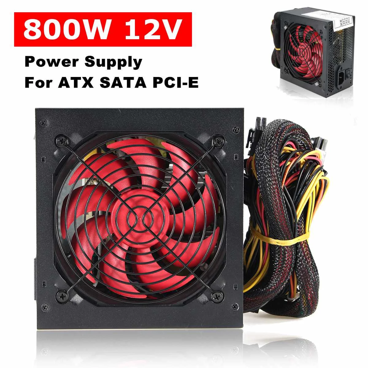 

LEORY 800W Multi-channel PC Power Supply 12cm Fan Computer Power Supply for Intel AMD PC 12V ATX SLI PCI-E Gaming