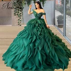 Женское платье для выпускного вечера, элегантное зеленое Тюлевое платье в несколько рядов, платье Дубая для танцев и представлений, индивидуальный пошив, 2021