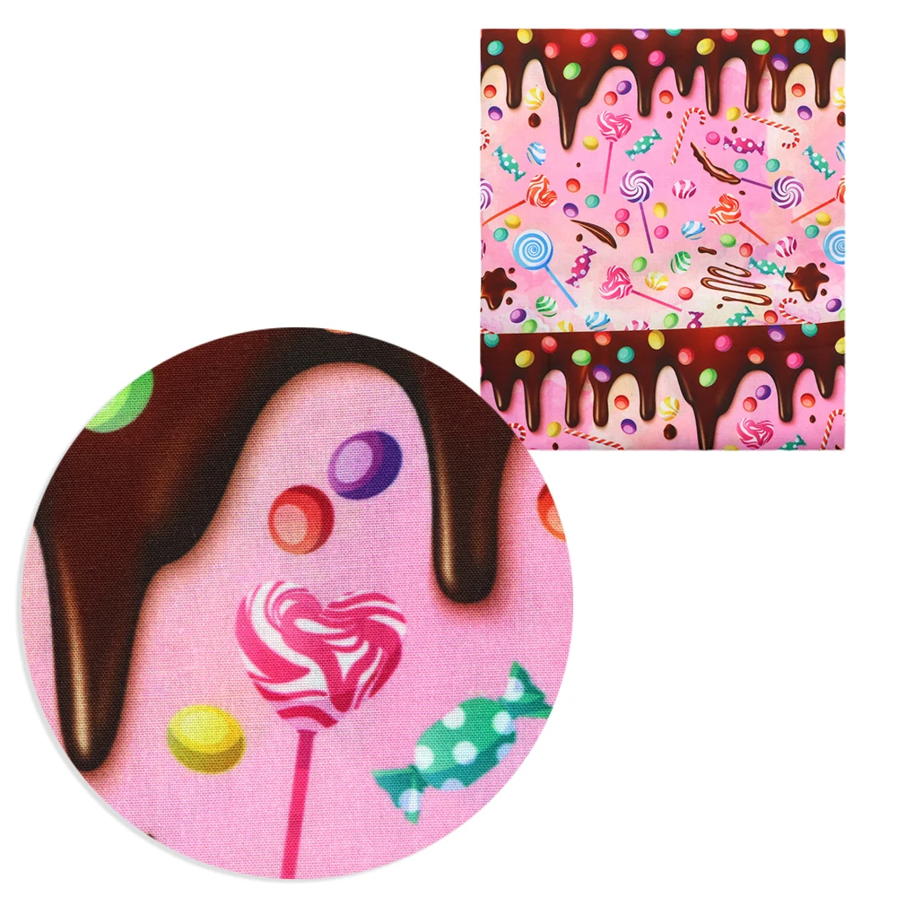 

50*145cm Candy leaf Printed 100% Cotton Fabric,DIY Handmade Materials For Making Crafts,1Yc8472
