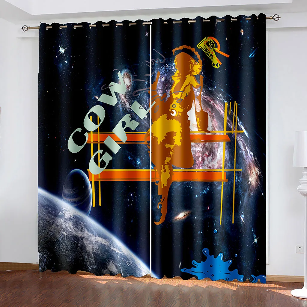 

Kids Teens Bedroom Blackout Curtains Living Room Colorful Cartoon Graffiti Window Curtains for Room Decor(2 Panels)Cortinas カーテン