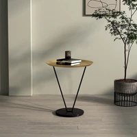 european style light luxury sofa side table bedside round corner table simple balcony small round table golden coffee table mini