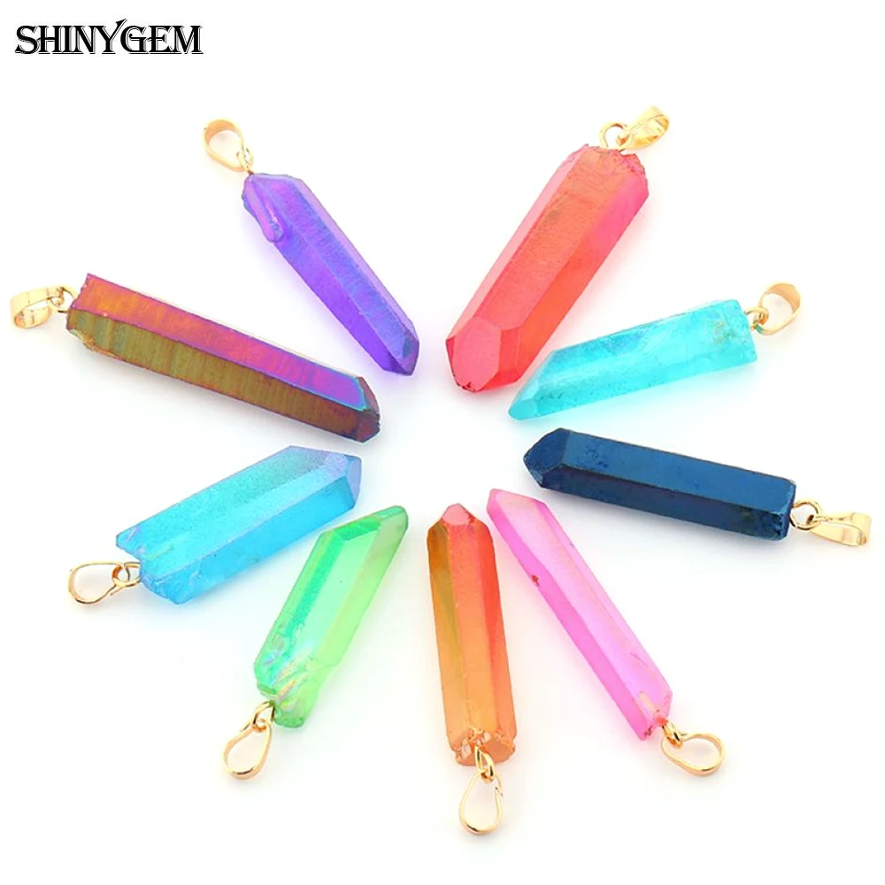 ShinyGem 5 шт 26 50 мм неправильный натуральный кварцевый кристалл столб кулон чакра