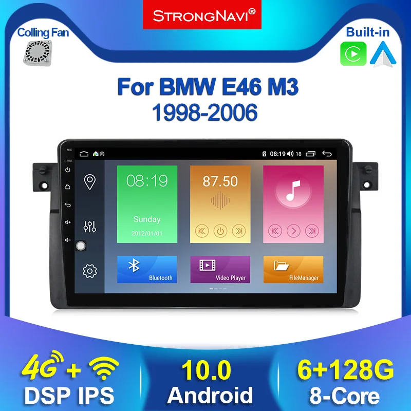 9 &quotAndroid 10 6 + 128G RDS навигация автомобильного радиоприемника GPS для BMW E46 M3 318/320/325/330/335