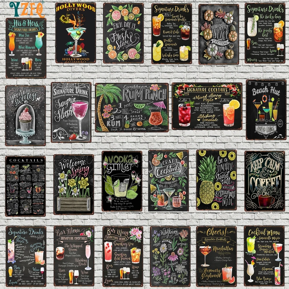 

Chalkboard Drawing Tin Sign Plaque Metal Vintage Wall Poster Art Bar Garage Home Metal Plate Decor Cuadros 30X20CM DU-9553A