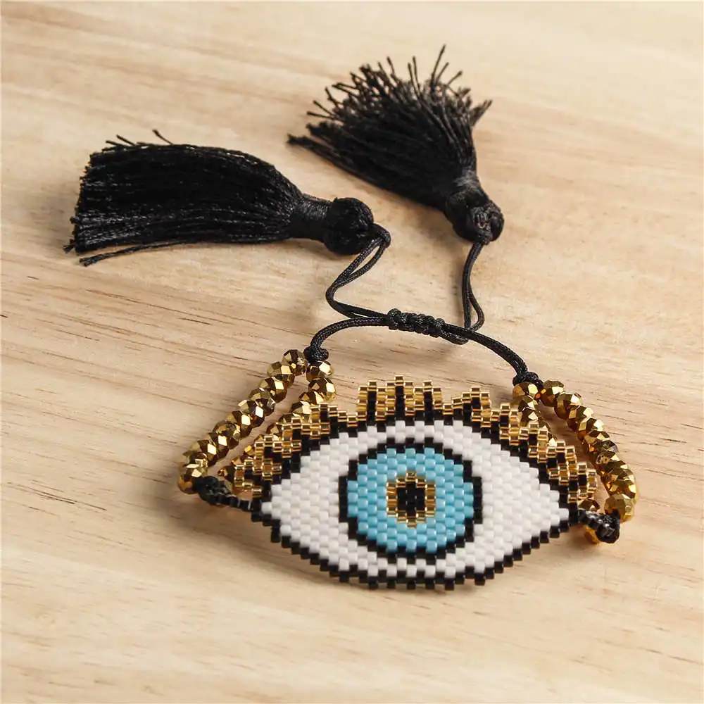 Go2boho Delica MIYUKI браслет Турецкий Дурной глаз браслеты женские кисточки для глаз Pulseras Mujer тканые летние пляжные украшения