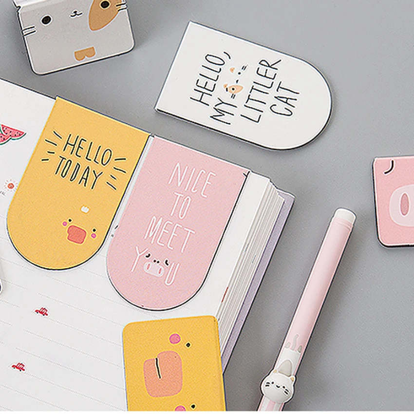Kawaii магнитная закладка с рисунками из мультфильмов канцелярские принадлежности
