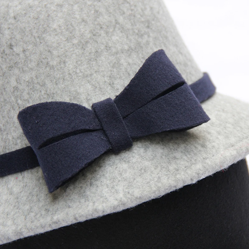 

Women's Felt Hat Winter Elegant Butterfly Hat Fedoras Women's Wool Classic England Autumn Women's Felt Hat LM003