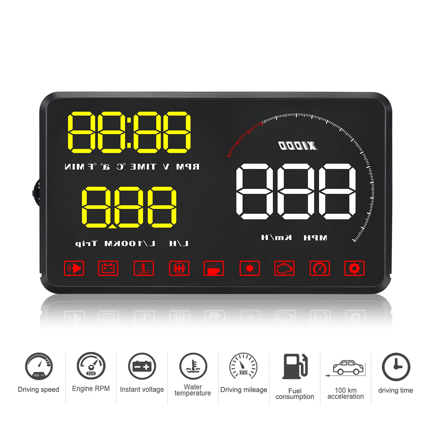 Автомобильный проектор A9 на лобовое стекло дисплей OBD2 II EUOBD предупреждающая