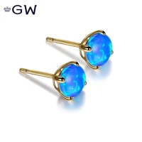 gw 14k gold studs earrings for women natural opal earrings classictrendy jewelry stud earrings for lover engagemant anniversary