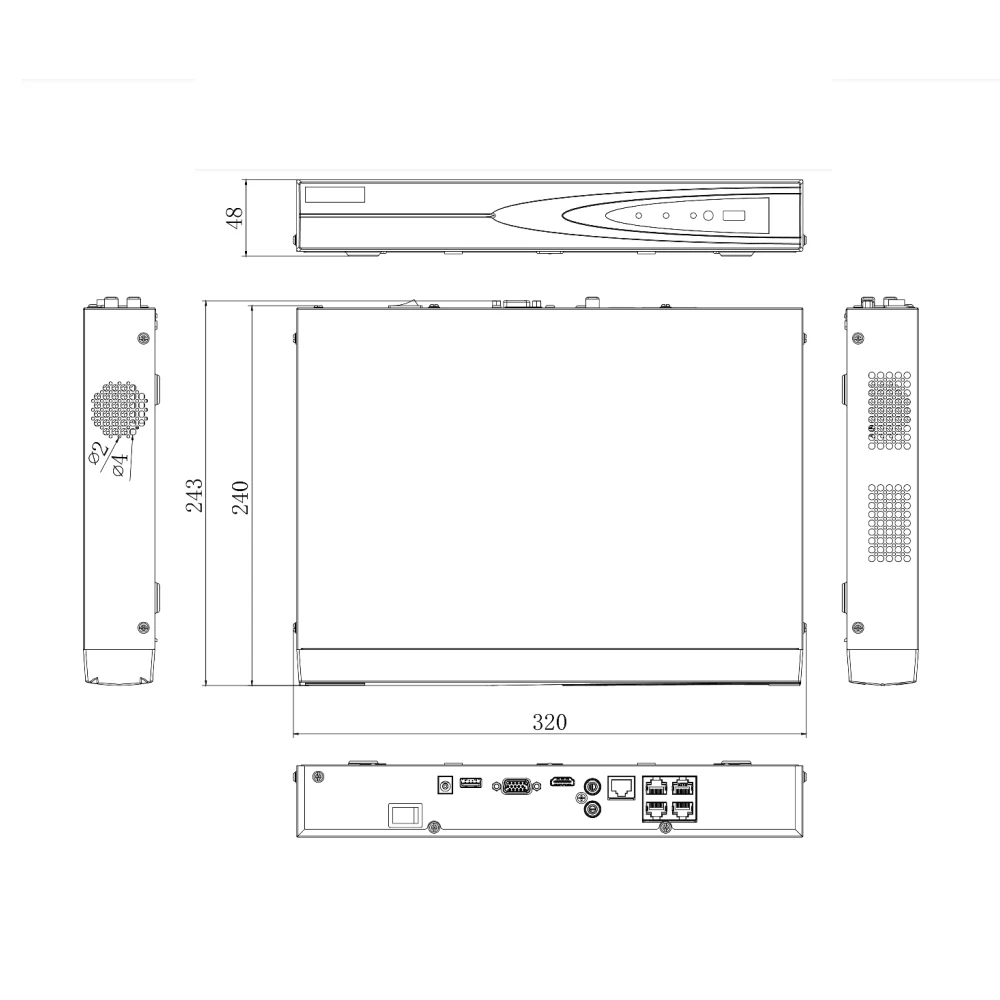 Hikvision NVR DS-7608NI-Q1/8P 4CH 8CH PoE сетевой видеорегистратор 4K для ПК CCTV система