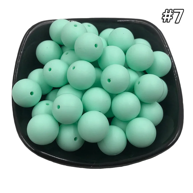 Silicone teether 7 20 шт. Силиконовая Круглая Бусина 12 мм Экологичное Сенсорное ожерелье-прорезыватель для кормления пищи аксессуары DIY Ювелирные изделия Детский Прорезыватель игрушка - Цвет: Silicone teether 7
