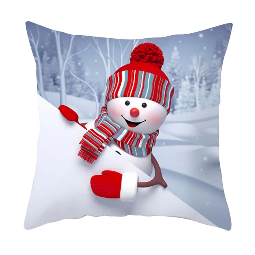 

45cm x 45cm Christmas Sofa Pillow Case 3D Cute Snowman Cushion Cover Xmas Decor Fast Delivery Support Dropshipping