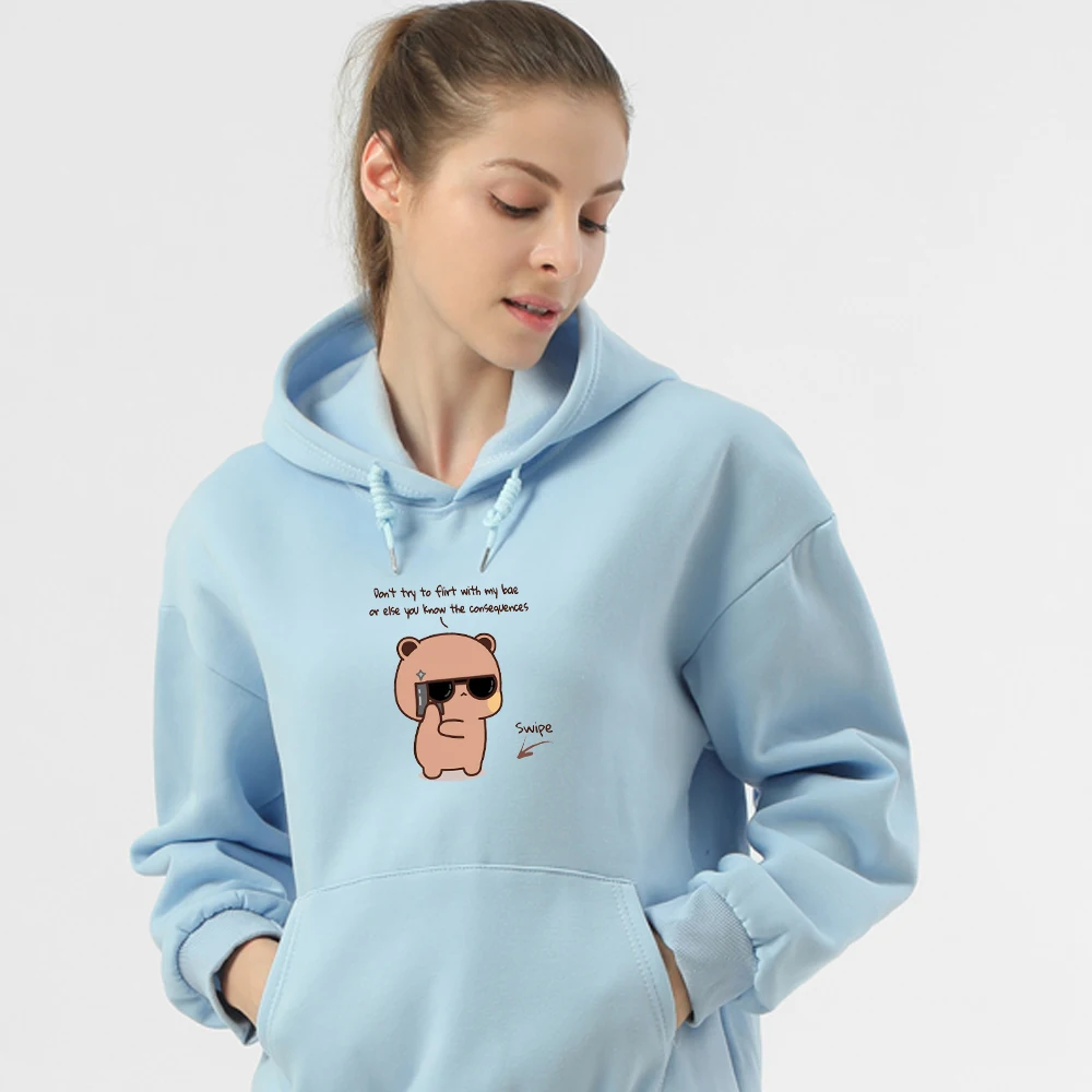 

Женские толстовки с мультипликационным изображением медведя, осень 2020, повседневные свободные хлопковые толстовки с капюшоном в стиле Харадзюку, смешные свитшоты с капюшоном