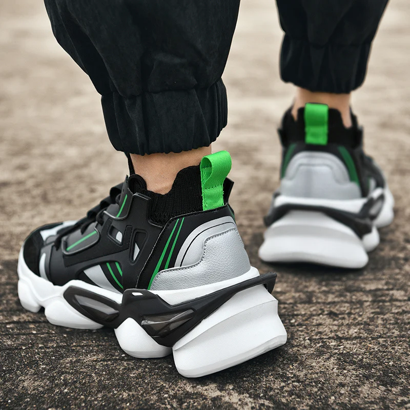 

2021 spring new men's fashion lace-up shoes warm casual shoes high-top light shoes outdoor non-slip shock absorption shoes 39-44