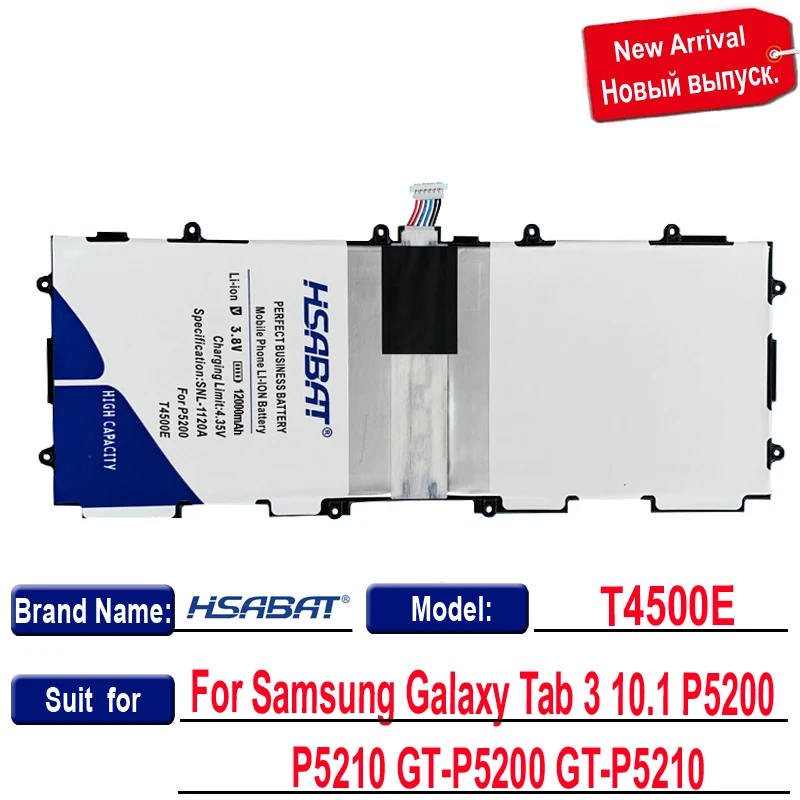 HSABAT T4500E 12000 мАч аккумулятор для Samsung Galaxy Tab 3 10. 0 P5200 P5210 GT-P5200 | Мобильные телефоны и