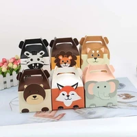 50pcs safari animals favor box packaging gift box paper bags animals theme birthday party decoration candy box wrapping
