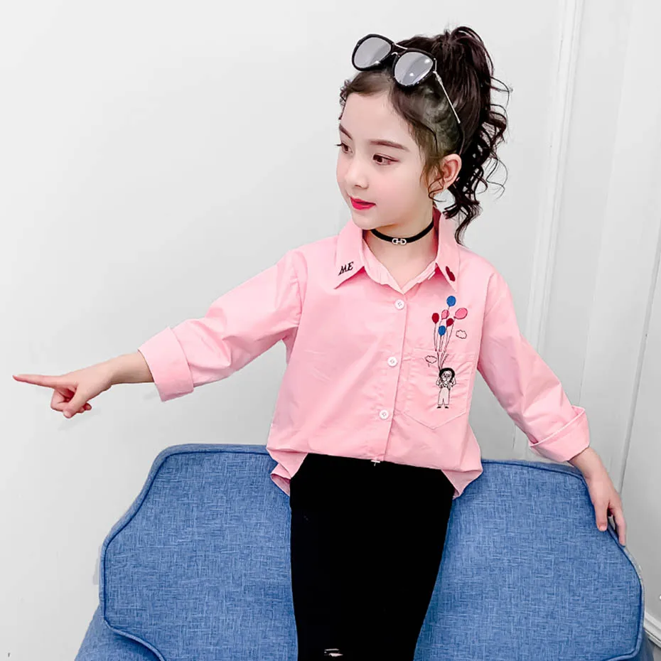 Рубашки для девочек 2020 школьная блузка белая подростков одежда 6 8 10 12 14 лет|Блузки