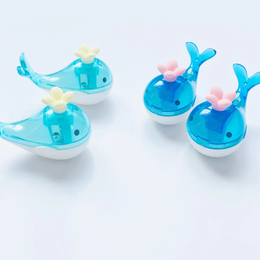 Портативный пластиковый ручной Дельфин точилка для карандашей с ластиком милый