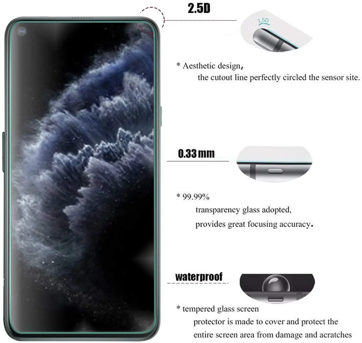 Закаленное стекло для Cubot X18 Plus X19 P20 P30 R9 J5 J7 Note S