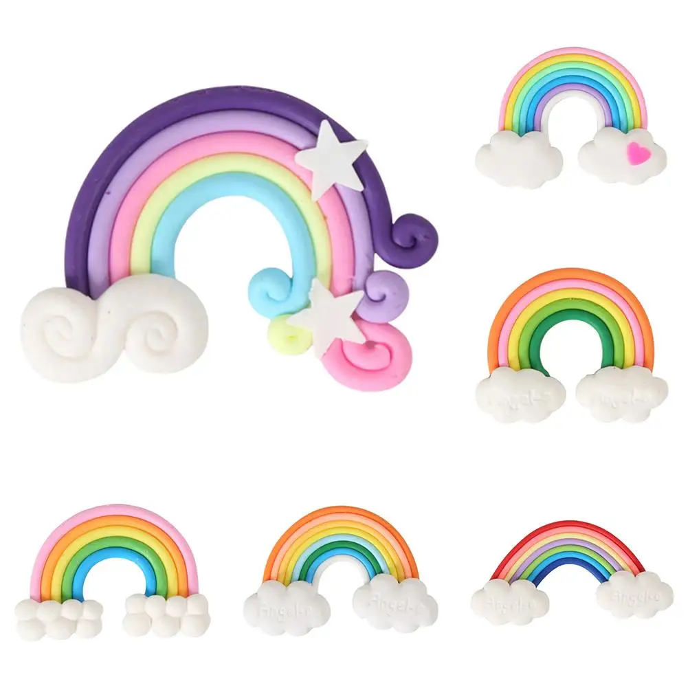 Пластиковые Радужные облака кекс Топпер для торта флаг свадьбы дня рождения