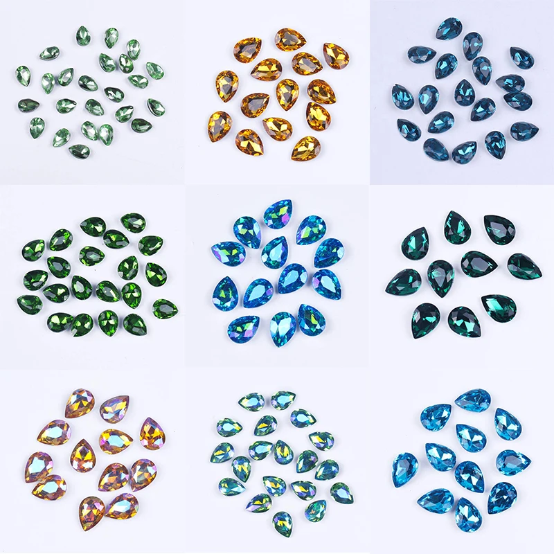 Water Drop Crystal Jewelry Hotfix Rhinestones For Clothes Loose non-Glue Glass Craft Accessories Rhinestone Nail Decor | Дом и сад