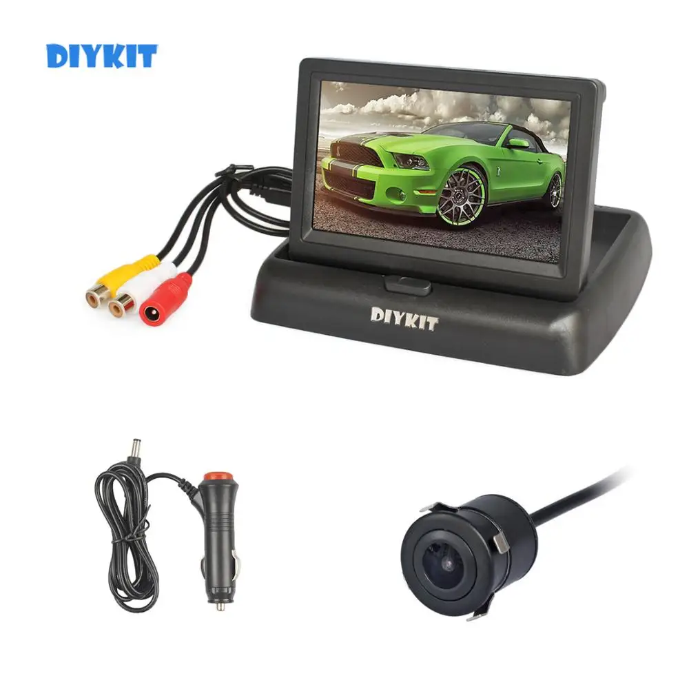

DIYKIT 4,3 "складной TFT ЖК-монитор для автомобиля HD заднего вида камера заднего вида парковочная система автомобильное зарядное устройство