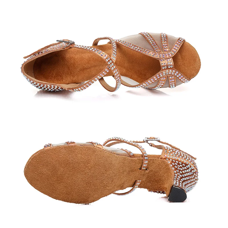 Latin Dance Shoes for Women Pole Ballroom Strip Dance Shoes Ladies High Heels 3 Colors Soft Comfotable Sexy Suede New Beautiful