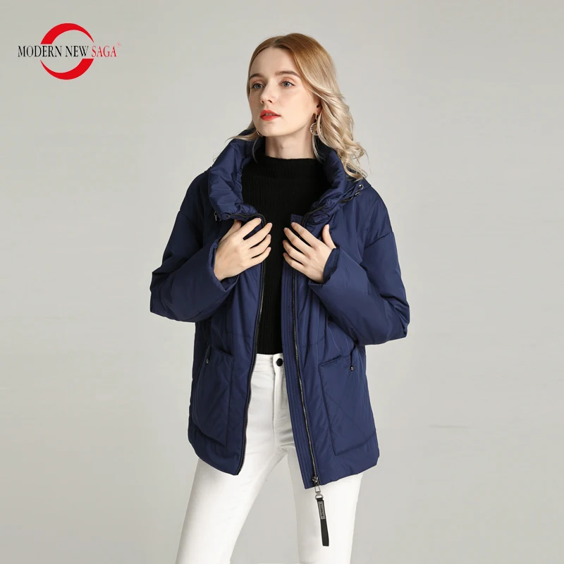 MODERN NEW SAGA 2020 Женская Куртка Высокое Качество Весенняя Стеганая Полиэстер Осеннее