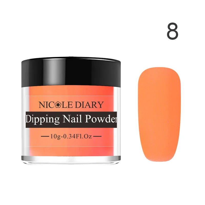 Nicole Diary 10 мл система погружения порошок без лампы лечение Dip порошок для маникюра УФ гель ногтей Цвет Блеск натуральный сухой украшения - Цвет: Color8