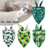 new dog bandana pet cat dog bib cotton lucky green bowties collar for irish festival st patricks day pet accessories convenient