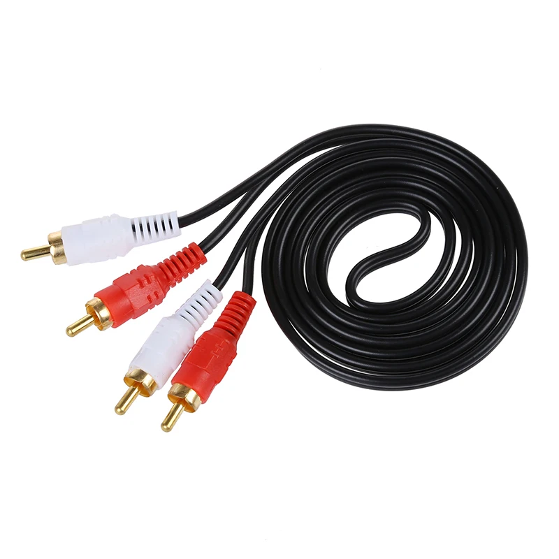 Двойной RCA Phono штекер папа аудио кабель свинцовый Разъем Черный 1 5 м|Кабели HDMI| |