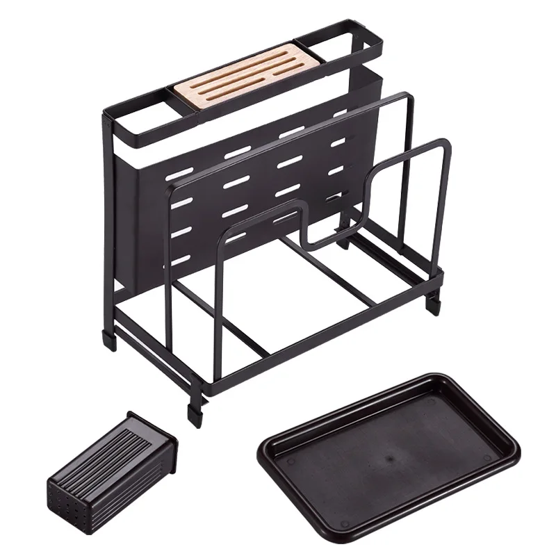 

Kitchen Metal Holder Pan Pot Cover Chopping Board Rack Without Punching Home Organizer and Storage