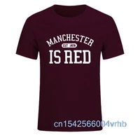 graphic manchester is red printed men t shirt oversize 100 cotton gift idea top tees