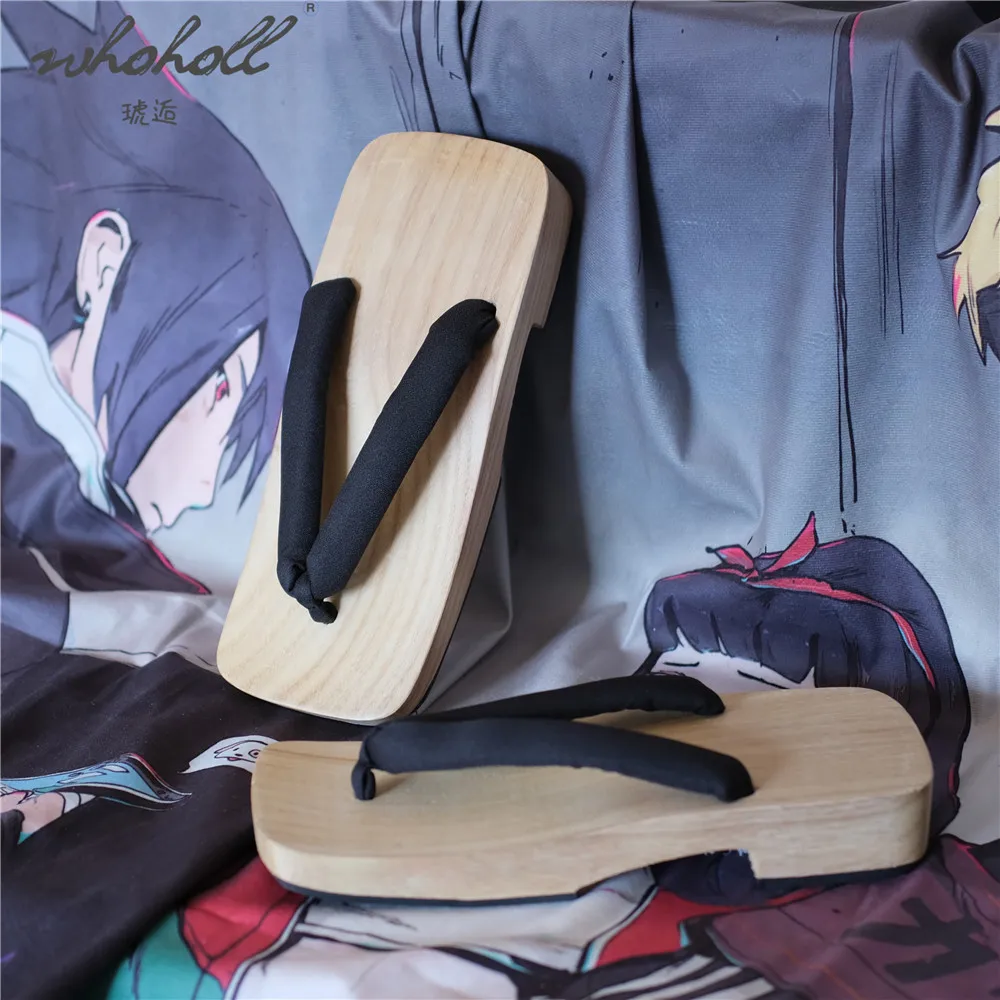 Man Samurai Cos Geta Japanese Wood Clogs Shoes Summer Flat Slippers Demon Slayer Flip Flops Cosplay | Тематическая одежда и